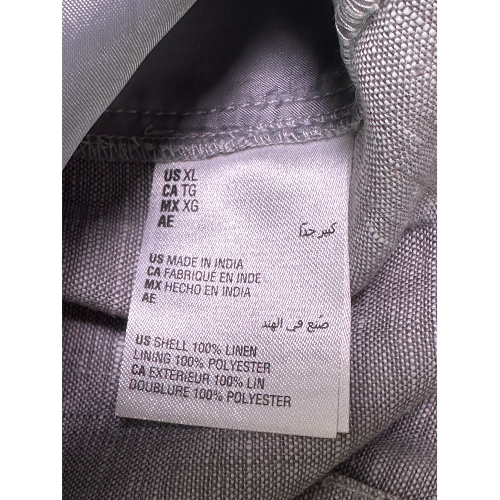 Club Room Luxury Mens XL Light Grey 100% Linen Two Button Sport Coat Blazer NWT - Picture 6 of 15